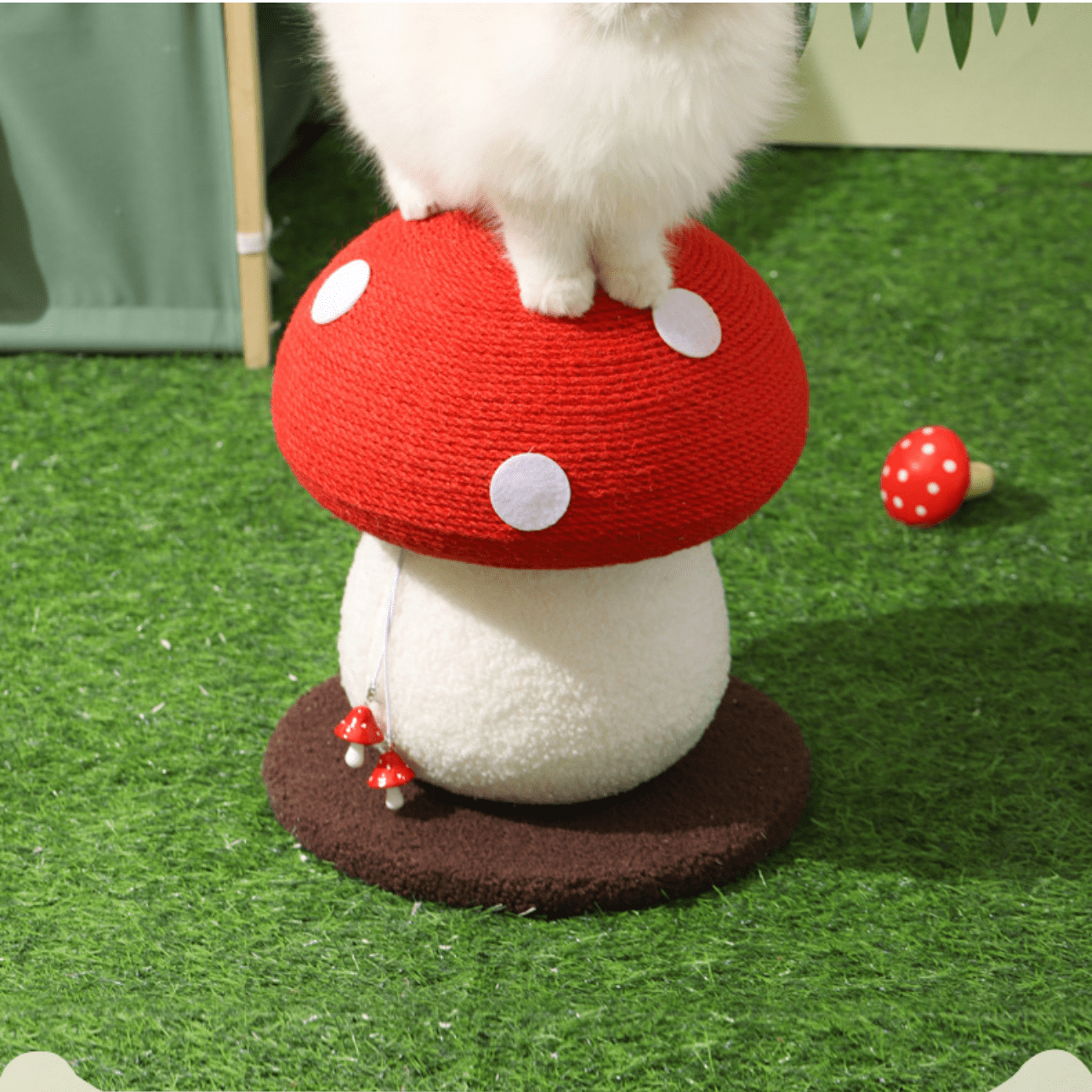 Red Mushroom Cat Tree Scracher Home Room Decor