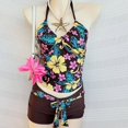 thumbnail image 4 of Cute Tankinis Swimsuit Y2k Floral Set for Women Vintage Whimsy Beach Swimsuit 2 Pieces Swimwears Sets (Brown L), 4 of 6