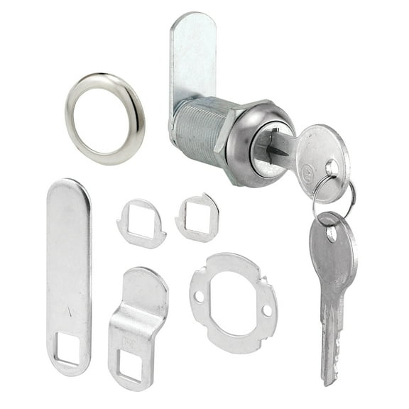Prime-Line Drawer and Cabinet Lock, 1-1/8 in., Diecast, Stainless Steel, 13/16 in. Max. Panel