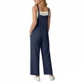 thumbnail image 6 of Jumpsuits for Women Oversized Spaghetti Strap Bohos Wide Leg Overalls Womens Summer Casual Solid Loose Fits Lightweight Comfy Rompers with Pockets, 6 of 7