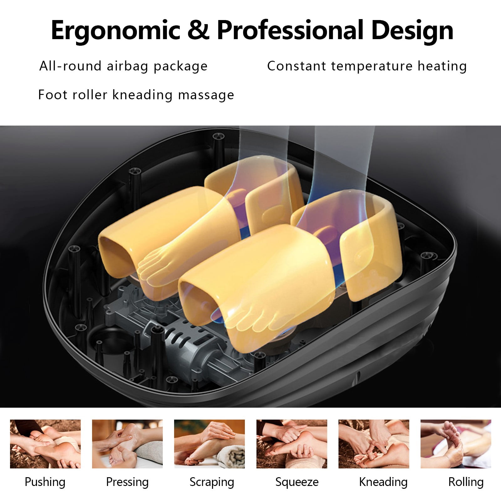 Jacgood Foot Massager Machine with Heat and Remote Delivers Relief for Tired Muscles,Shiatsu Deep Kneading, Gifts for Men and Women, Fits Feet Up to Men Size 12.5