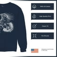 thumbnail image 6 of Flying Eagle Portrait Sweatshirt Soaring Patriotic Symbol of Freedom American Bird Wings Wildlife Nature Crewneck, 6 of 7