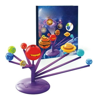Playz playz large solar system model kit with 4 speed motor, hd planetarium  projector, 8 painted planets, and 8 white foam balls wi