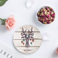thumbnail image 4 of FMSHPON Merry Christmas Deer Set of 4 Round Coaster for Drinks, Absorbent Ceramic Stone Coasters Cup Mat with Cork Base for Home Kitchen Room Coffee Table Bar Decor, 4 of 6