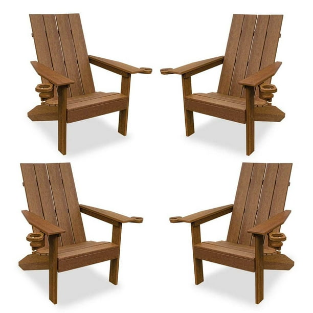 ECCB Outdoor Creek Side 4-Piece Adirondack Chair Set 