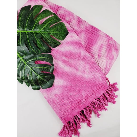 Bath Towel, Waffle Towel, Turkish Beach Towel, Handmade Tie dye