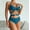 Navy, variant on High Waisted Bikini Sets for Women Hontri Bikini Sets for Women Tummy Control Women's Solid Color Split Swimsuit with Straps Metal Fist Accessories Neck Hanging Bikini