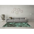 thumbnail image 3 of Ahgly Company Machine Washable Indoor Rectangle Abstract Turquoise Blue Modern Area Rugs, 4' x 6', 3 of 4