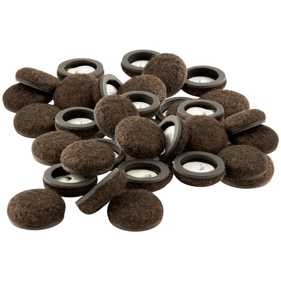 Super Sliders 1" Secure Grip Formed Felt Furniture Movers, Brown (40 Pack)