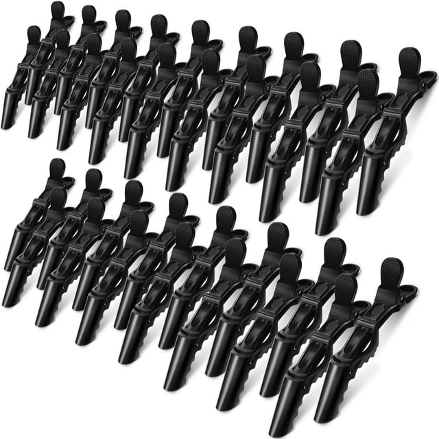 Pinzas para cortar el cabello MTLEE Alligator, dientes anchos, 80 unidades, color negro