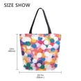 thumbnail image 5 of FORMRS Womens Canvas Tote Bag with Zipper Inner Pocket Shoulder Handbag, White Colorful Circles, 5 of 7