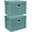 Auqa Deep, variant on Collapsible Storage Bins With Lids, Large Fabric Storage Boxes - 2 Pack - Aqua Deep
