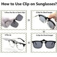 thumbnail image 6 of ZOUBAOQ GXFCAI 1 PC Sunglasses Clip Unisex Clip-on Polarized Day Night Vision Flip-up Driving Sunglasses Glasses Lens For Outside, 6 of 9