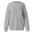 thumbnail image 5 of EHTMSAK Orange Sweatshirt Hoodie Goth Pullover Solid Womens Long Sleeve Tops Soft White Hoodie Gray 3X, 5 of 6