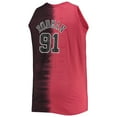 thumbnail image 3 of Men's Mitchell & Ness Dennis Rodman Black/Red Chicago Bulls Big & Tall Profile Tie-Dye Player Tank Top, 3 of 3