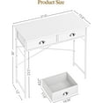 thumbnail image 2 of Small Vanity Desk No Mirror for Kids Bedroom, Vanity Table with Drawers, Makeup Vanity Desk for Narrow Spaces, White and Gold(No Mirror), 2 of 15