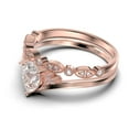 thumbnail image 4 of Gorgeous Minimalist 1.75 Carat Pear Cut Diamond Moissanite Unique Engagement Ring, Affordable Wedding Ring, One Matching Band in 925 Sterling Silver With 18k Rose Gold Plating, 4 of 4