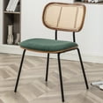 thumbnail image 5 of FOWEOAIU Modern Dining Chairs,Fabric Upholstered Side Chairs With Cane Back, Green (Set Of 2), 5 of 9