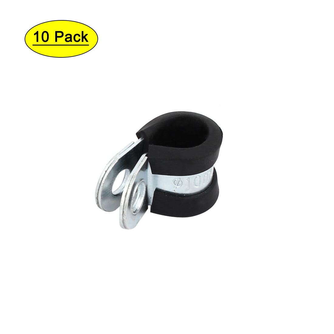 RUBBER LINED 'P' CLIPS SIZE 6MM ZINC PLATED x 25