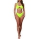 thumbnail image 2 of INSPIRAR CHIC Conjuntos de Bikini de Corte con Espalda al Descubierto para Mujeres de 2 Piezas, Top de Cuello Redondo y Parte Inferior Triangular, Trajes de Baño en Amarillo Fluorescente Grande, 2 of 5