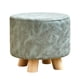 thumbnail image 1 of Reposapiés pequeño, taburete otomano con patas y cómodo asiento acolchado. Gris, 1 of 9