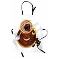 thumbnail image 1 of Coffee Apron, Graphic Image of a Foamy Cappuccino with a Spoon and Some Beans, Unisex Kitchen Bib with Adjustable Neck for Cooking Gardening, Adult Size, Redbrown Mustard, by Ambesonne, 1 of 4