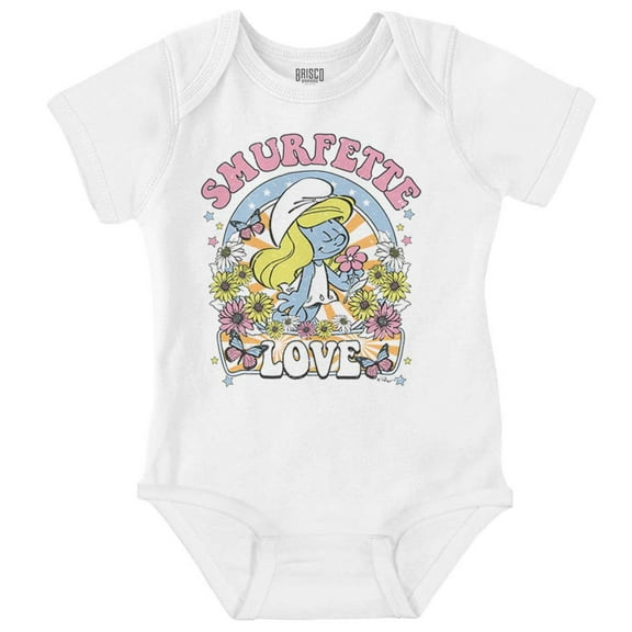 Smurfette Cartoon Love Spring Season Bodysuit Jumper Girls Infant Baby Brisco Brands NB