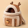 thumbnail image 3 of Carrier Bag Backpack Pet Winter Outdoor Carriers Plush Reindeer Bag with Hand Warmers, Pet Travel Carrier for Cats,Dogs Puppy Comfort Portable Pet Bag, 3 of 6