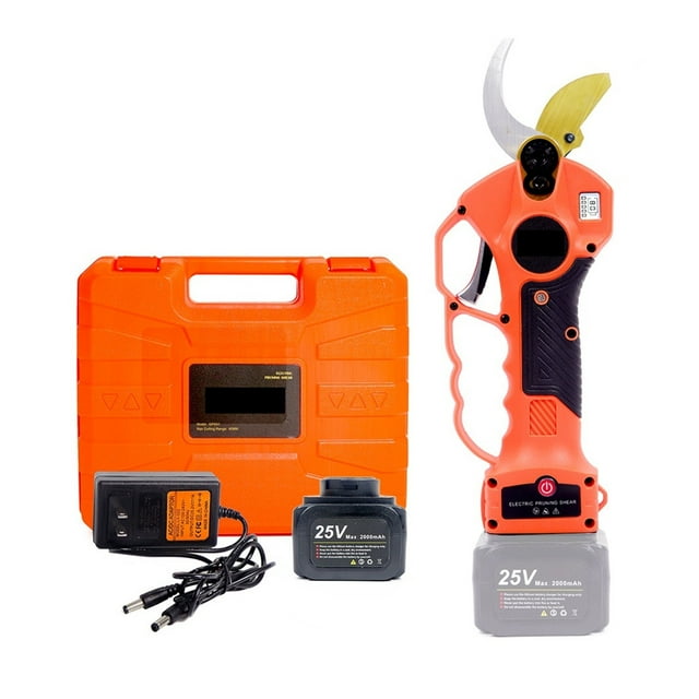 25V Cordless Pruner 40mm Electric Pruning Shear With Reach Extension Pole Electric 5Inch Chain Saw Bonsai Pruning Branch Cutter