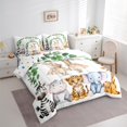 thumbnail image 3 of Feelyou Fairy Tale Rabbit Twin Bedding Sets 7-Piece, Cartoon Cheetah Elephant Zebra Lover Bedding Comforter Set, Teens Kids Boys Girls Reversible Sheet Sets, Breathable Home Decor, 3 of 8