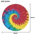 thumbnail image 6 of Colorful Rainbow Tie Dye Spiral Pattern Round Tablecloth 60"x60",Wrinkle Wipeable Table Cloth for Kitchen Dining Room Picnic Patio Party, 6 of 6