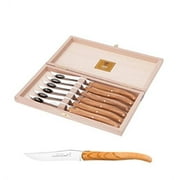 Claude Dozorme Laguiole 6-piece Set of Steak Knives / Olive Wood, Made in France