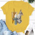 thumbnail image 4 of Hauts d'Été Grande Taille pour Femmes Manches Courtes Col Rond Imprimé Lapin T-shirt de Pâques Manches Courtes Blouse Décontractée Ample Col en V T-shirt Femmes en Solde, 4 of 8