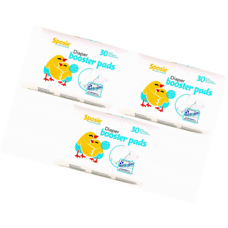 Sposie Booster Pads Diaper Doubler, 90 Count, 3 Packs of 30
