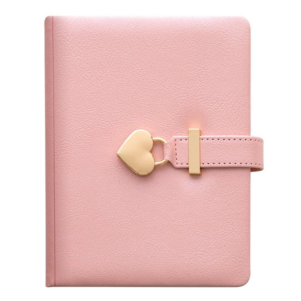 CAGIE Journal intime pour filles avec serrure et 2 clés en forme de cœur -  Journal pour femme - Violet - 13 x 17,8 cm - Bords dorés