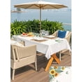 thumbnail image 5 of Outdoor Tablecloth with Umbrella Hole for Patio/Picnic/Party/Camping, Spring Sunflower Waterproof Table Cloth Rectangle Table Cover Washable, Garden Botanical Leaves Butterflies (52"x 70"), 5 of 8