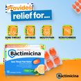 thumbnail image 3 of Bactimicina Sore Throat Pain Relief Lozenges, Maximum Strength, Orange Flavor, Oral Analgesic with Benzocaine for Fast Relief, 18/ct, 3 of 9