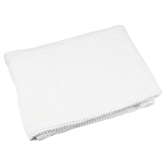 Unique Bargains 1Pc Waffle Weave Pattern Soft Absorbent Cotton Bath Towel White 55.12''x27.56'' for Bathroom Shower