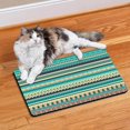 thumbnail image 2 of Boho Retro Floral Pet Feeding Mat-Abstract Art Pattern Absorbent Pet Placemat for Food and Water Bowl, with Waterproof Rubber Backing, Quick Dry Water Dispenser Mat for Dog and Cat (12"x20"), 2 of 6