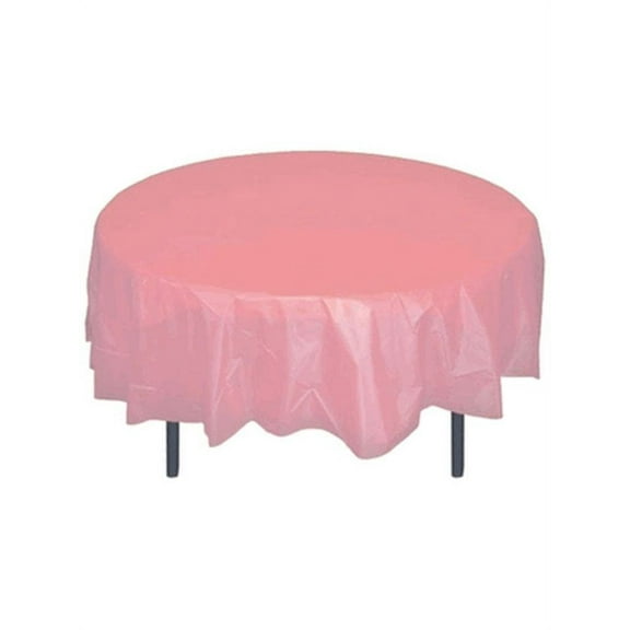 *12 Count* Pink 84" Round Plastic Tablecloths