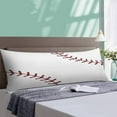 thumbnail image 4 of Baseball Laces White and Red Softball Sports Navy Mushroom Body Pillow Cover Soft Long Pillow Case Protector with Zipper Large Cushion Covers Farmhouse Decorative Bedding for Couch,Sofa,Home Gifts 20, 4 of 6