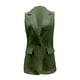 thumbnail image 3 of Chaquetas de traje estilo casual Abrigo sin mangas para mujer Chaqueta de punto de color sólido Chaqueta de punto de solapa informal con bolsillos,temperamento blazer(Verde， XXXL), 3 of 4
