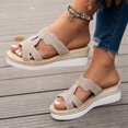 thumbnail image 5 of Busydd Womens Sandals Open Toe Wedge Sandals for Women Comfortable Slides Sandals Fashion Slip on Summer Slippers, 5 of 7