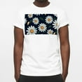 thumbnail image 3 of Daisy 100% Cotton White T-Shirt for Men and Women - Classic Fit Short Sleeve Tee Shirt for Casual Wear with Soft Fabric - Comfortable Daily Essential Top for Summer, 3 of 5