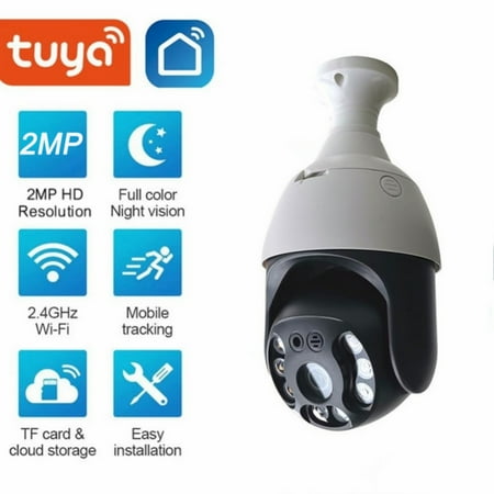 

Tuya WiFi Bulb Camera 2 Way Audio 2MP 1080P Security Camera 360° Panoramic Home Surveillance Camera Night Vision Motion Detect