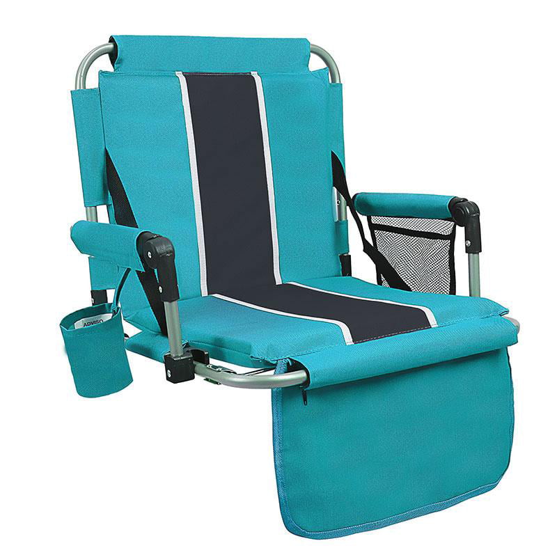 Alpha Camp Folding Stadium Chair with Back＆ Arm Rest - Green Grey ...