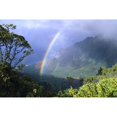 thumbnail image 2 of Hawaii Kauai Rainbow Over Kalalau Valley Misty Clouds Trees And Growth On Mountains Poster Print, 2 of 4