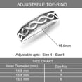 thumbnail image 3 of LeCalla 925 Sterling Silver Infinity Celtic Open Adjustable Toe Rings for Women, 3 of 5