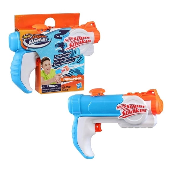 Lanzador de Agua Hasbro Nerf Super Soaker Piranha con Tanque de Capacidad 6 Onzas, Juguetepara agua, a partir de 6 años