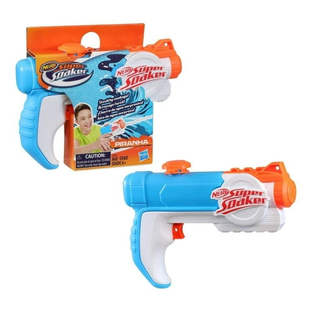 Lanzador de Agua Hasbro Nerf Super Soaker Piranha con Tanque de Capacidad 6 Onzas, Juguetepara agua, a partir de 6 años